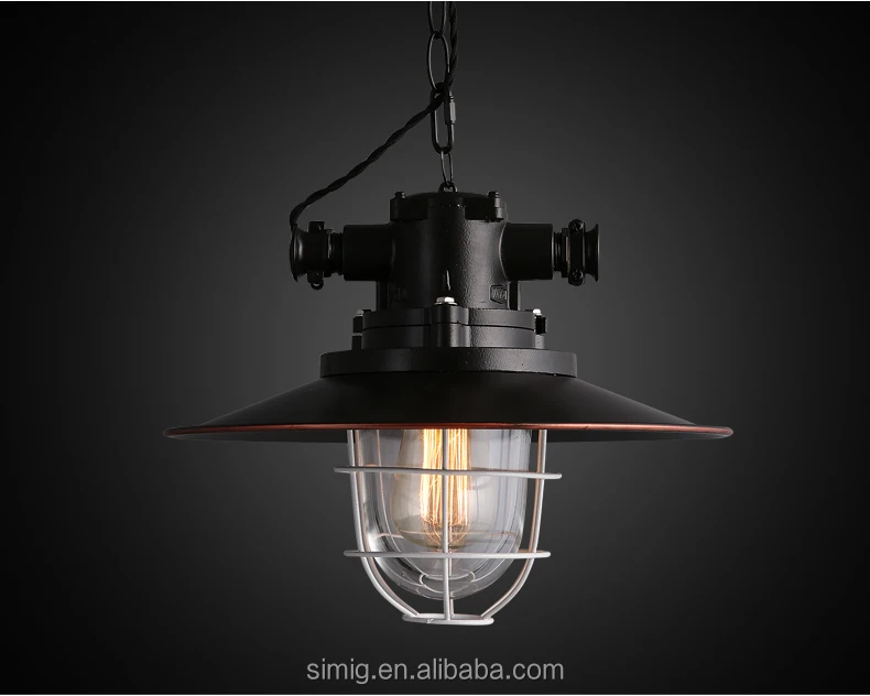 

Simig lighting industrial vintage lamp black color metal material cage pendatn lamp wiht E27 holder