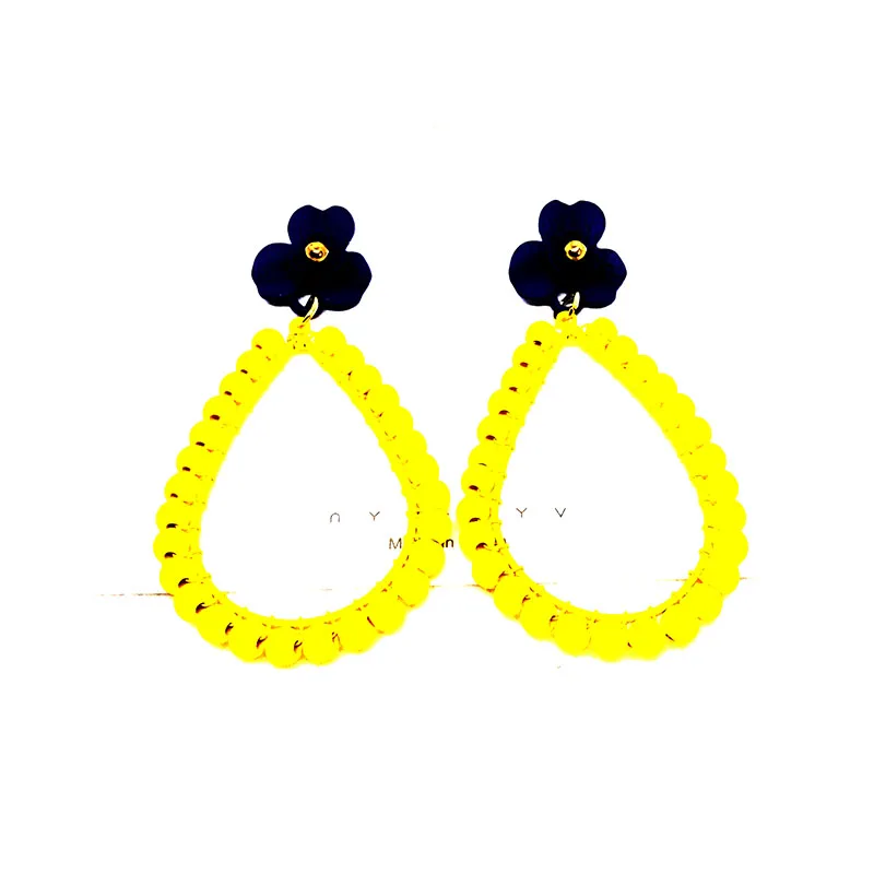 

Hot selling alloy with paint color water drop shape earrings for the women and girls, Customized color