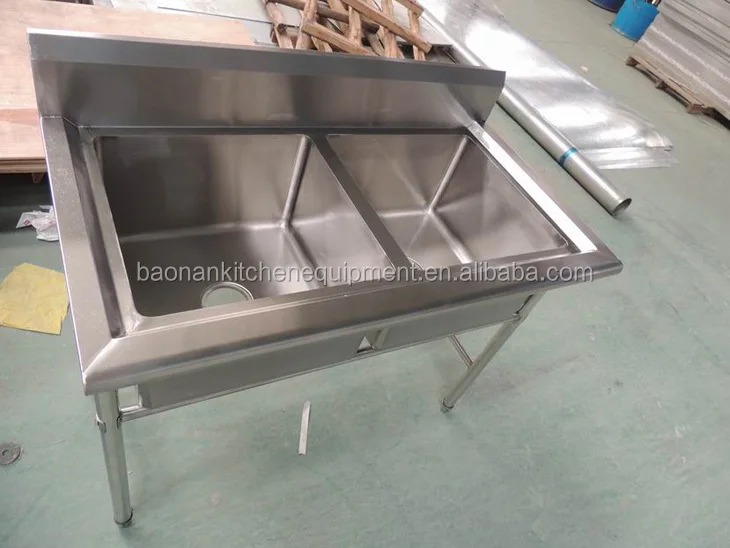 Restaurant Küche Ausrüstung Freistehende 2 Fach Doppel Edelstahl