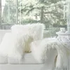 New Luxury Series Off White Merino Style Fur Throw Pillow Case Cushion Cover