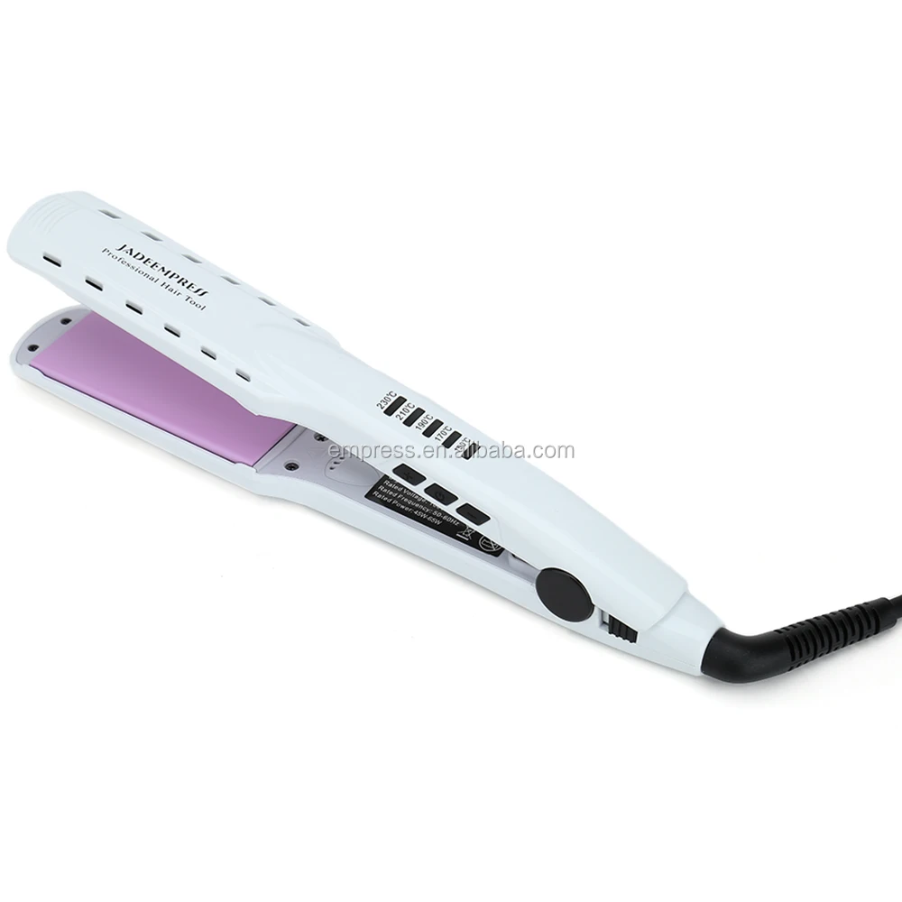 White Led Hair Straightener Electric Flat Iron With Purple Ceramic