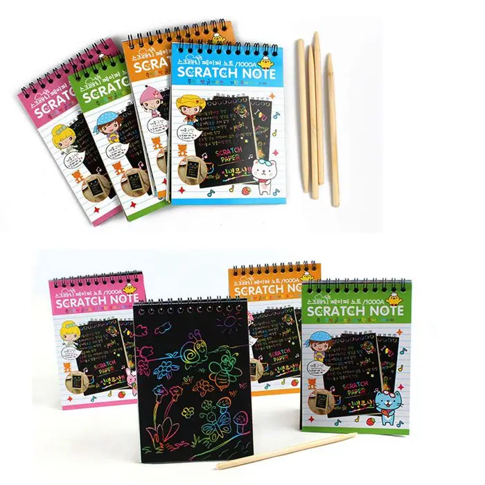 Scratch & Sketch Art Note Pads,Scratch Art Rainbow Mini Notes With ...