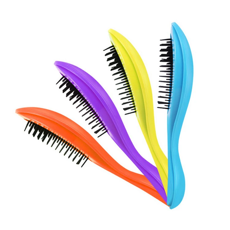 

Factory Portable Magic Anti-static Handle Tangle Massage Plastic Detangling Hair Brush for Girls, As pics