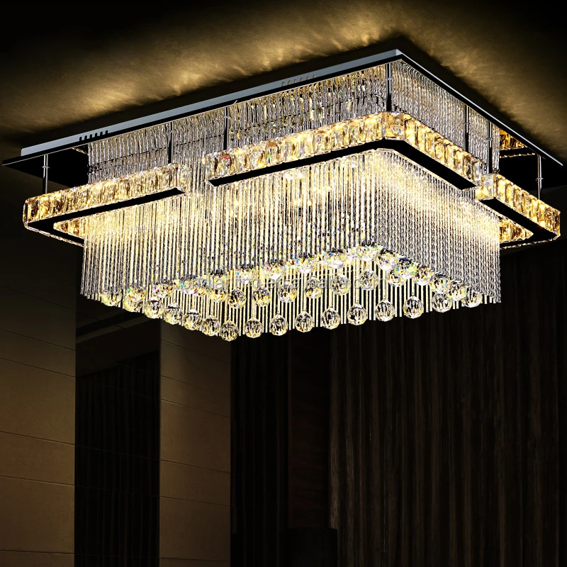 Modern Square crystal lamp Rain Drop Crystal Lamp LED Chandelier Lights and Lighting