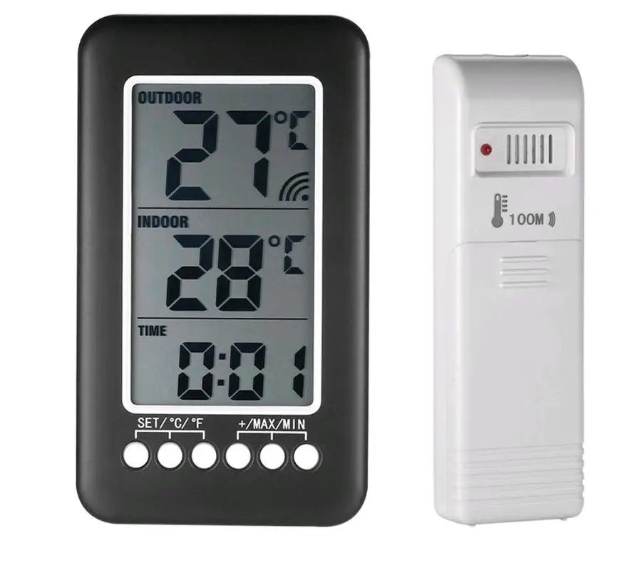 Wireless Thermometer Station Digital Lcd Large Display Indoor Wireless Thermometer Station Digital Lcd Large Display Indoor Outdoor