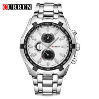 

original quality male business wristwatch japanese movement quartz clock for men curren brand 8023 luxury stainless steel watch