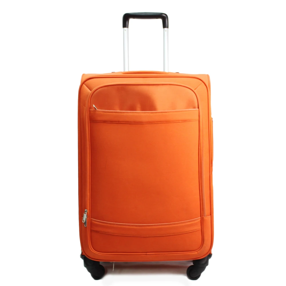 bright orange suitcase