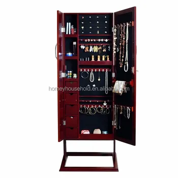 Wood Jewelry Box Jewelry Armoire Cabinet Storage Organizer With Full Length Mirror Living Room Furniture Buy High Quality Wooden Jewelry