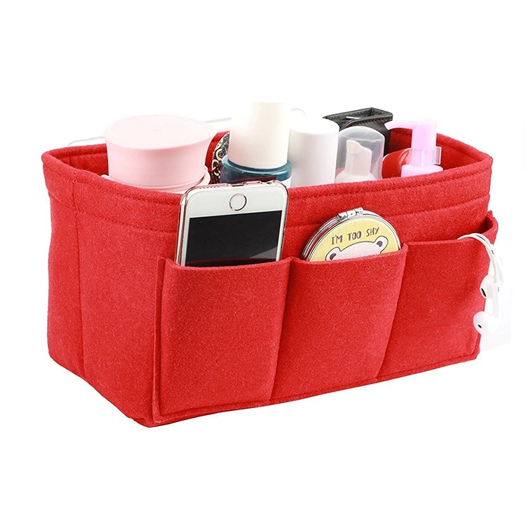 

High quality durable purse insert felt organizer bag for ladies, Customized
