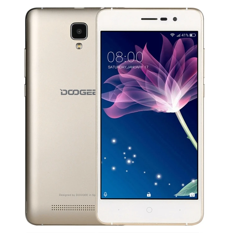 

Cheap factory price DOOGEE X10 512MB+8GB 5.0 inch Android 6.0 MTK6570 Dual Core up to 1.3GHz OTA smartphone, Gold