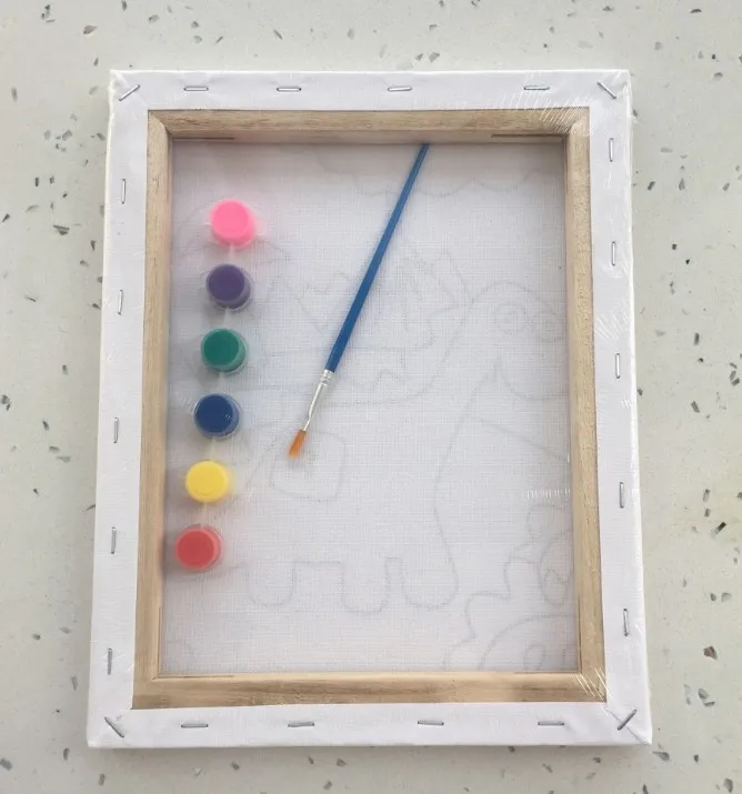 
DIY canvas painting by numbers pre printed canvas for kids 