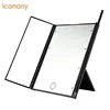 Tri-folding White Hollywood Lighted Makeup Vanity Mirror Light, Dressing Table Vanity Set Mirrors with dimming