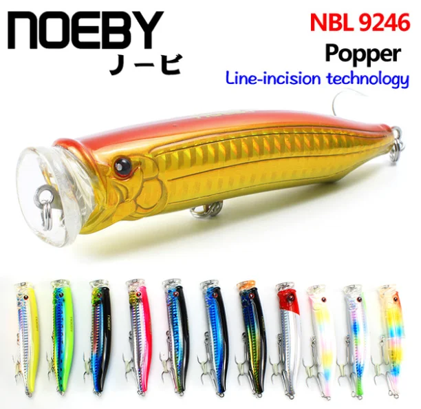 

NOEBY NBL9246 GT Popper Lure Fishing Lure hard fishing lure top Water Hard Bait Lures Isca De Strong Temptation Sea Wobbler, 11 colors