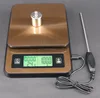 Digital Kitchen Scale 0.1g-2kg USB Electronic Coffee Scale Food Scale with Timer LCD Display Thermometer Tare Multifunction