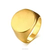 Custom American Men Stainless Steel Foundry Round Surface Gold Signet Ring