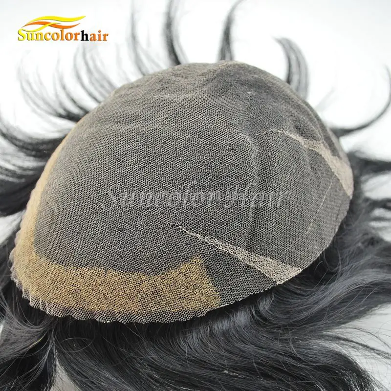 

Human Remy Hair Stock Swiss Lace Men's Hair Replacement System