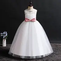 

Western style dress for girls pink evening gown for 8 years old birthday party lovely kids lace dresses for weddings