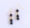 Black and gold dangle and drop earrings for women and girls bridesmaids apparel birthday gifts