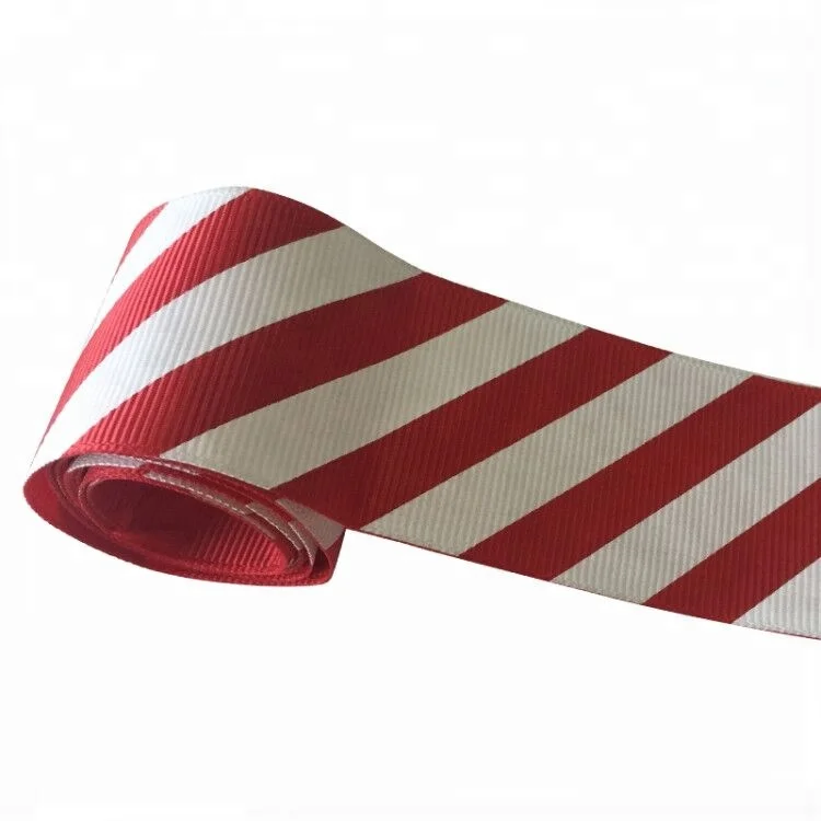 

1 inch Wholesale Custom candy red white striped ribbon