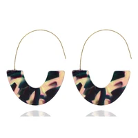 

2019 Fashion Hoop Earrings for Women Acrylic Resin Earrings Bohemia Tortoise Shell Earrings Mottled Statement Stud For Ladies