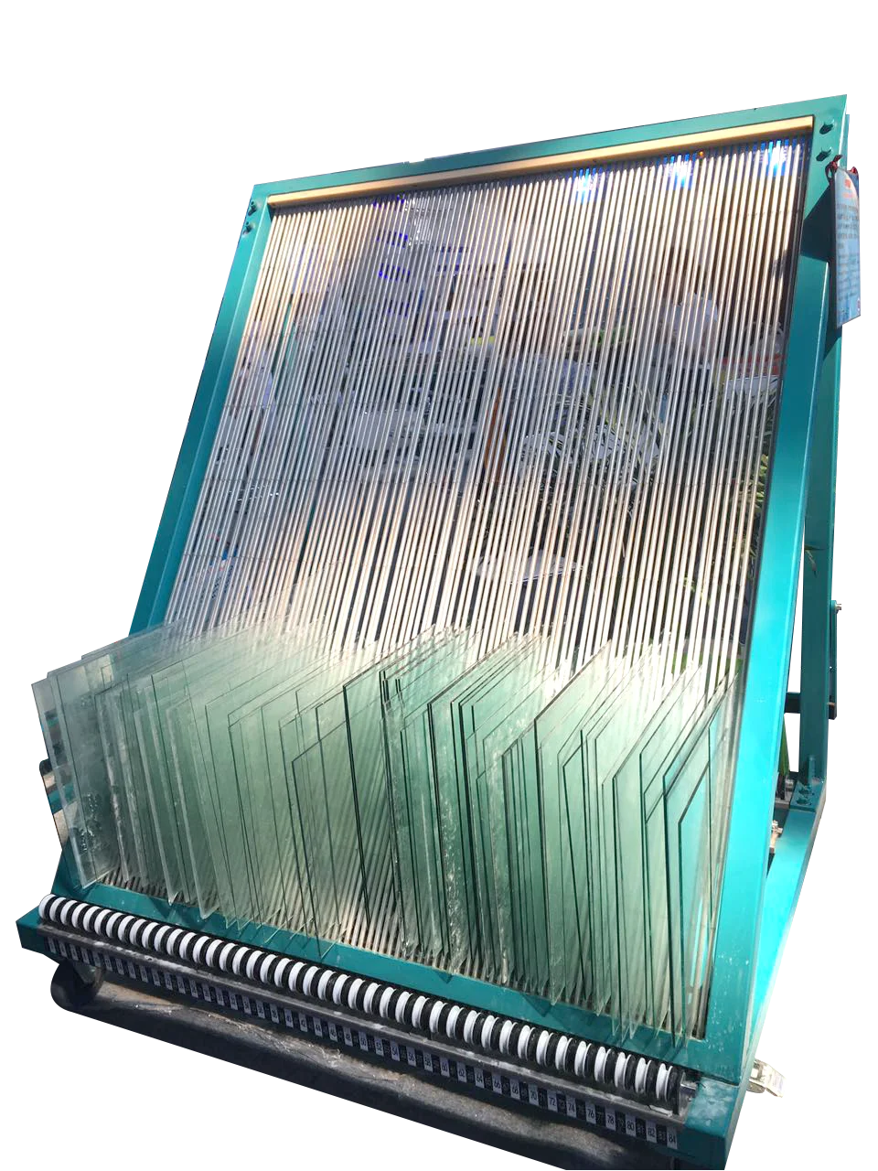 空ガラスのための二重ガラス処理のガラス シートの貯蔵のハープの棚