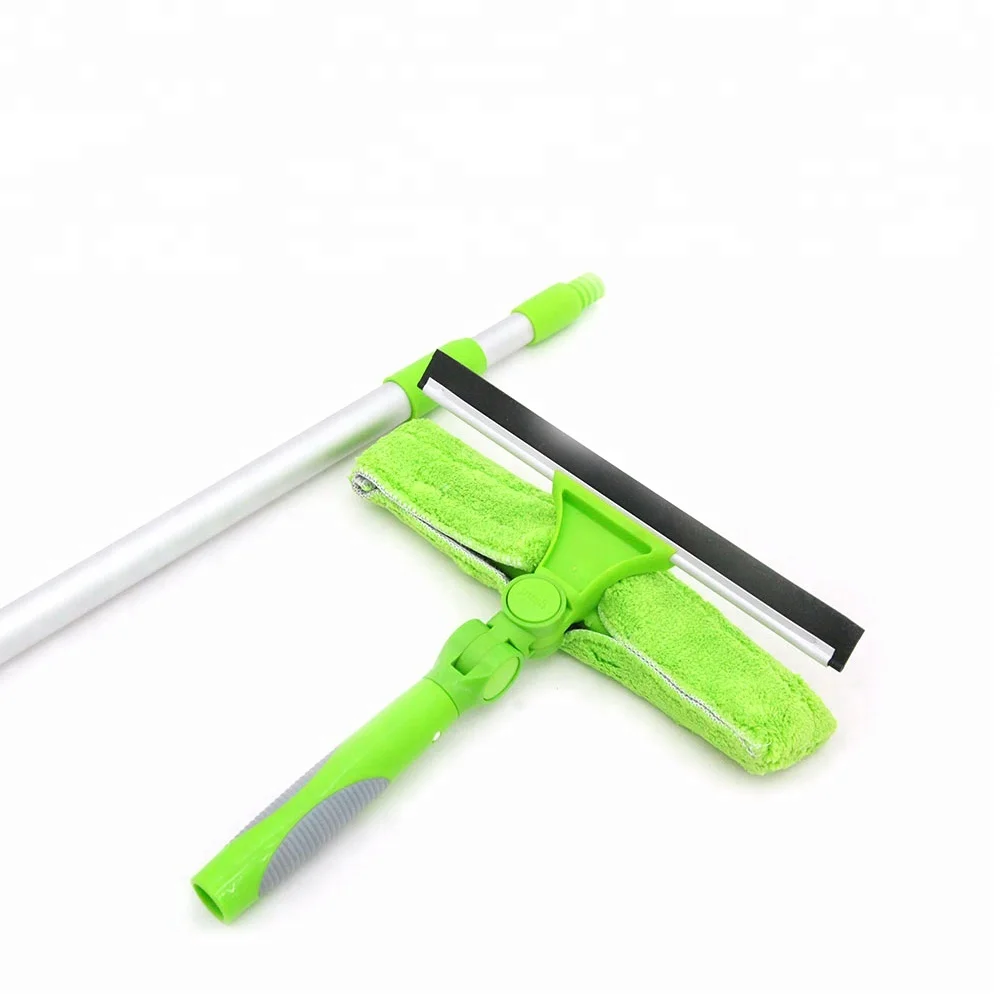 

Long Handle Microfiber Rotating Squeegee Glass Window, Green and customised