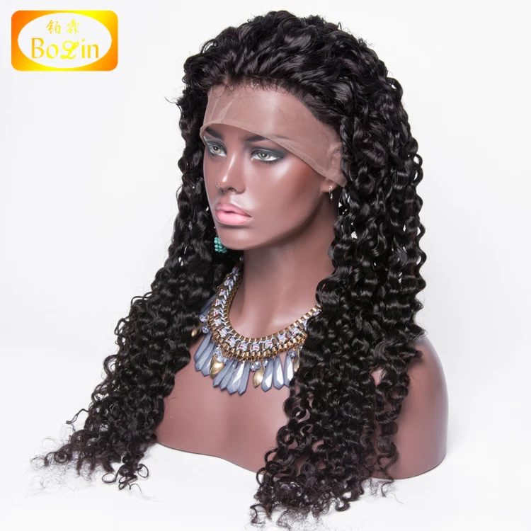
Best lace wig vendors deep curly Malaysian Brazilian Indian Peruvian human hair full lace wig 