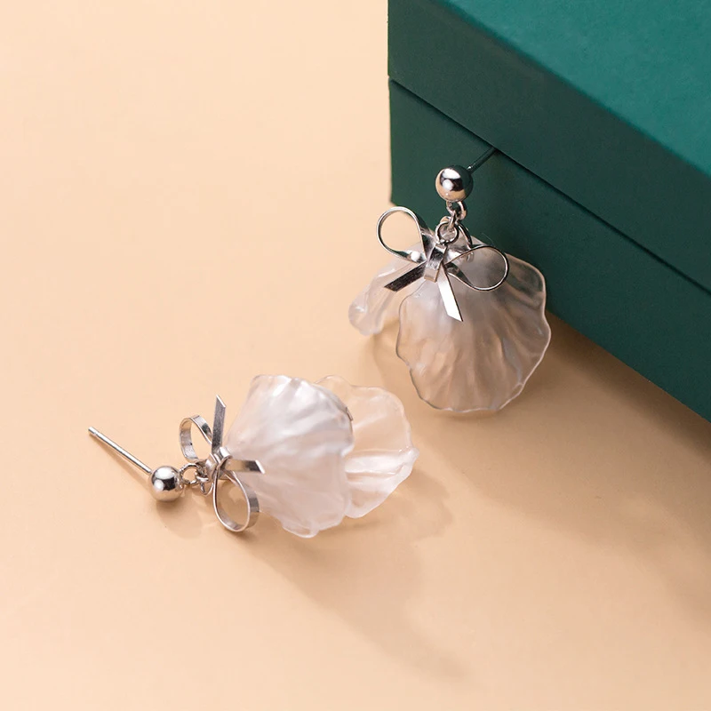 

Fashion 925 Sterling Silver Bowknot Earrings For Women Gifts Jewelry Accessories