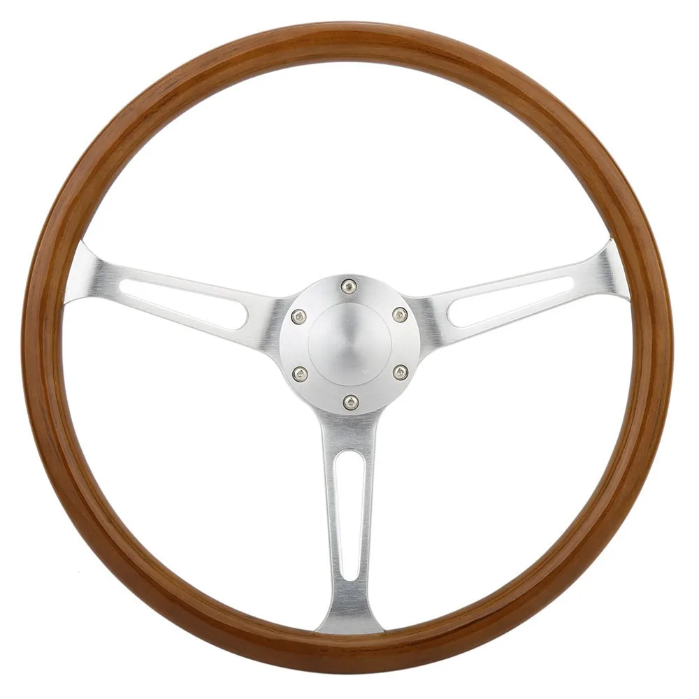 380mm Classic Steering Wheel Wood For Classic Antique Cars Real Wooden ...