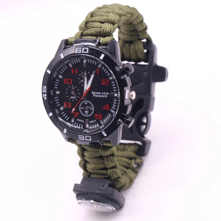 

Hiking Camping Outdoor Paracord Survival Bracelet Wristband Compass Bracelet, Multi-colors