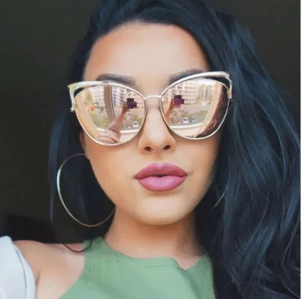 

New Fashion Cat Eye Sunglasses Women Brand Designer Twin-Beam Mirror Sun Glasses Vintage Female lentes de sol mujer Sunglasses, Colors