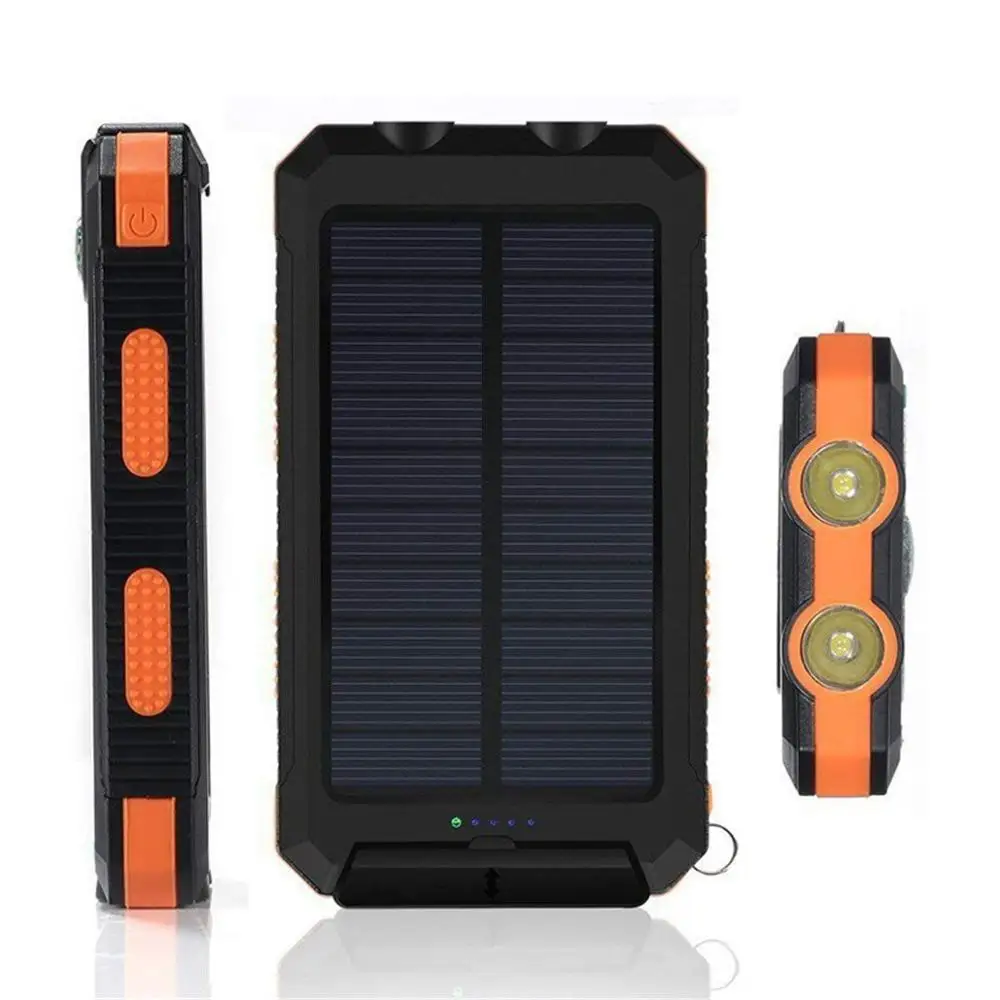 

DIY Waterproof Power Bank 2 USB Solar Charger Case With LED and Compass