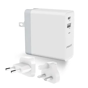 Pisen  USB-C Wall Charger 2 Ports Smart Travel Adapter With US UK EU Plug