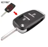 Modified Flip Folding Key Shell For Peugeot 306 407 807 partner Remote fob Case Chrome VA2 Uncut Blade 2 Button