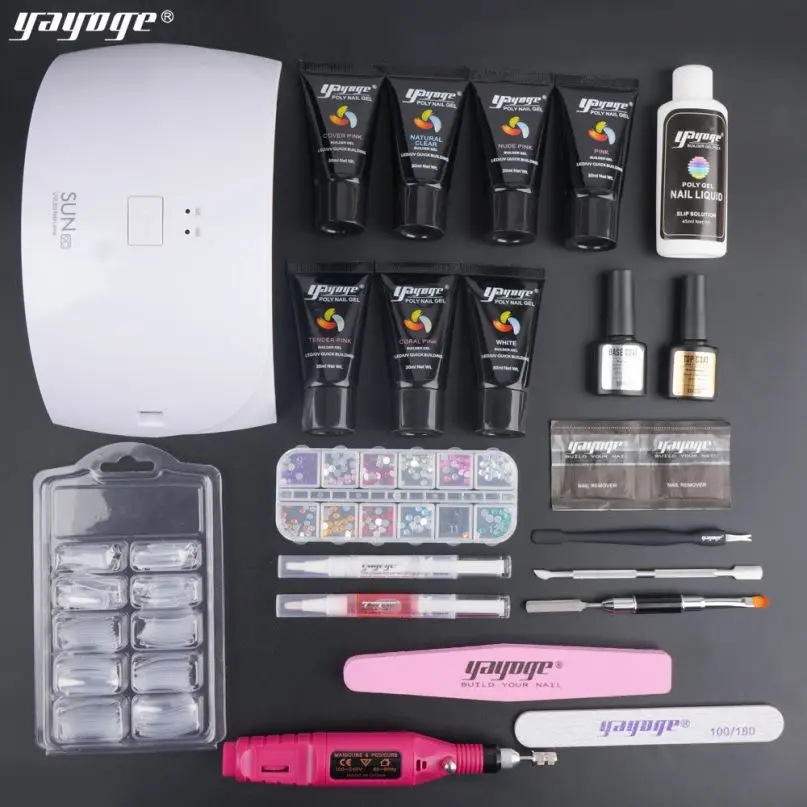 

poly gel poly-gel set salon 22Pcs Nail Care Uv Lamp Set acrylic nail set supplier