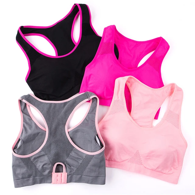 

Ladies wholesale no steel rings running shockproof sports bra, Pink, gray, rose red'black ,customized