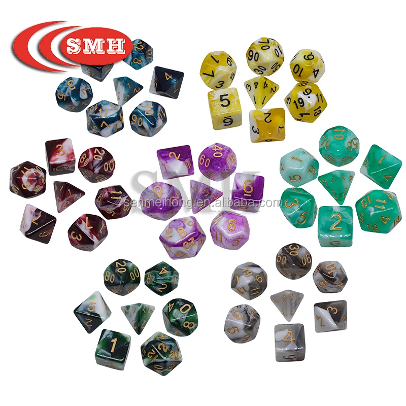 

Custom Multicolor Acrylic Polyhedral Dice, Rpg Dice Set