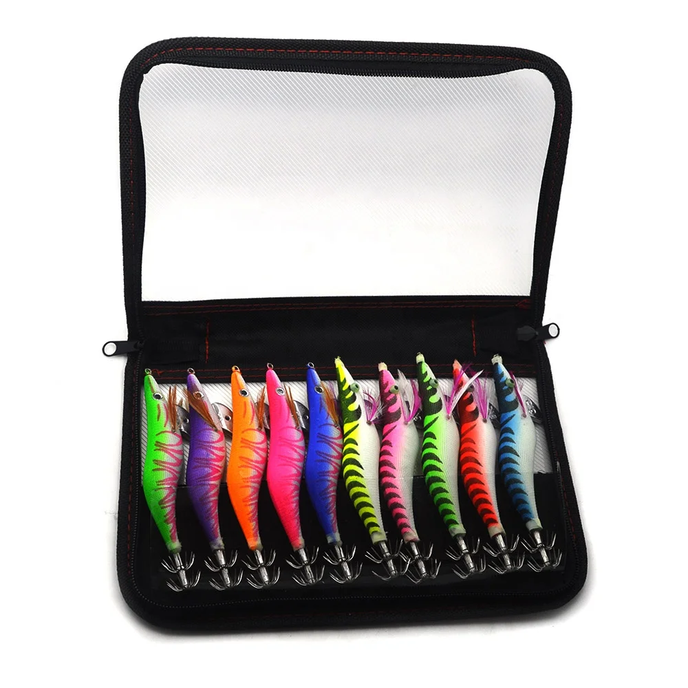 

Kmucutie 10 Squid Jigs 3.5 Egi Jig Bait Lure 10 Pack Tackle Bag Dads Pack Jigs snatchers