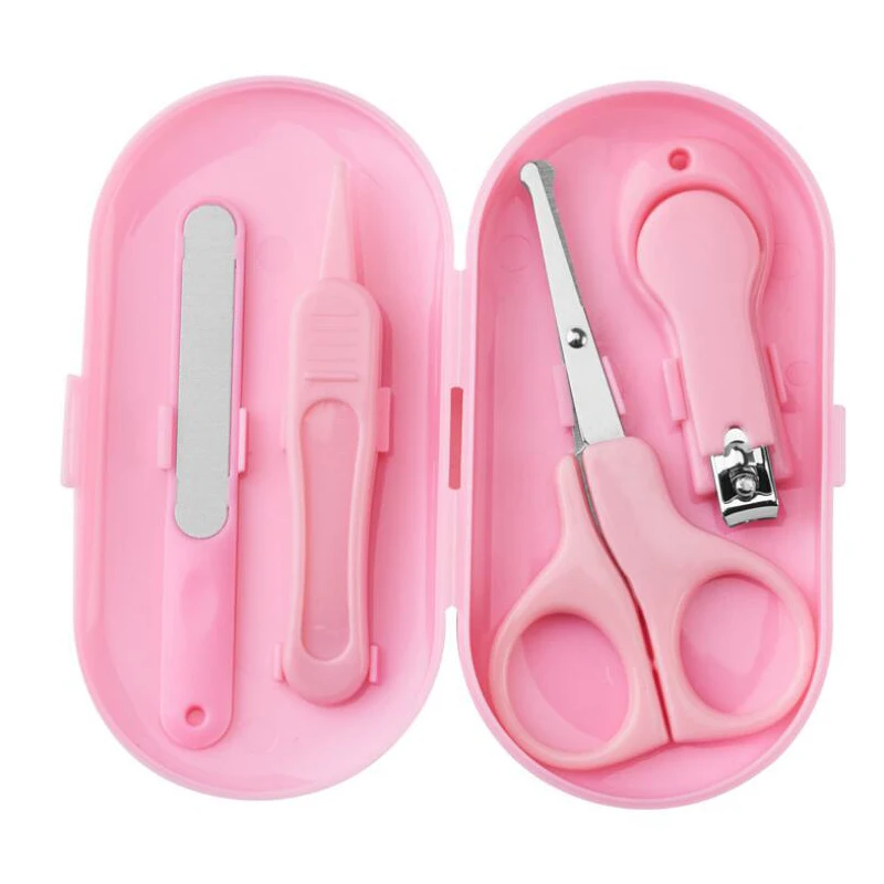 

2019 Wholesale Baby Grooming Kit Safety Cleaning Tools 4 pcs Set Baby Care Kit, Blue,pink