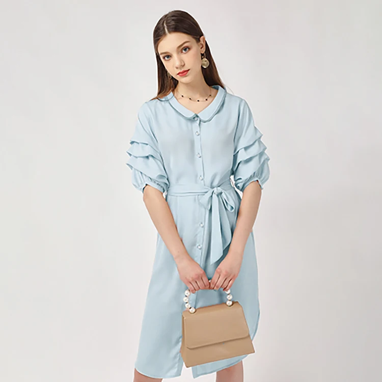 

APHACATOP Wholesale Blue New Fashion Ladies Casual Dress
