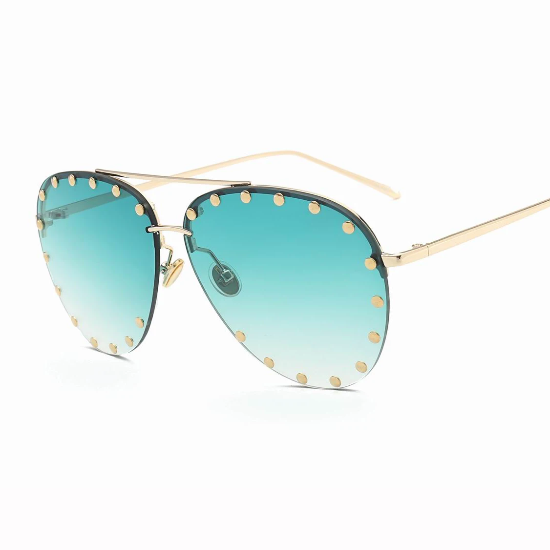 

New Style Classic Polarized Rivets Modern Fashion Square Womens Sunglasses 2019