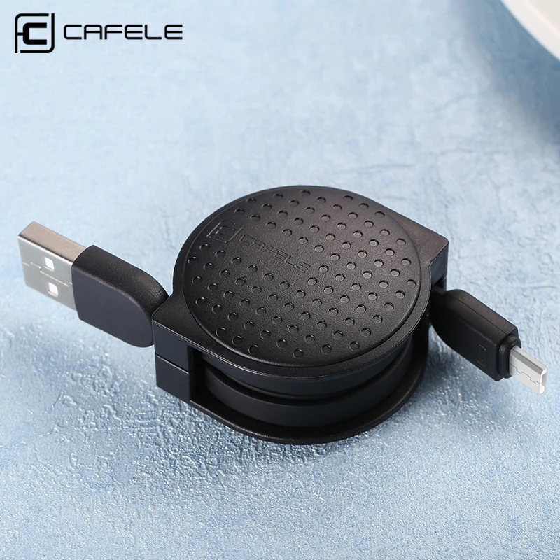 

CAFELE 100cm Retractable micro usb cable fast charging data elastic usb cable, Black;white;rose;blue