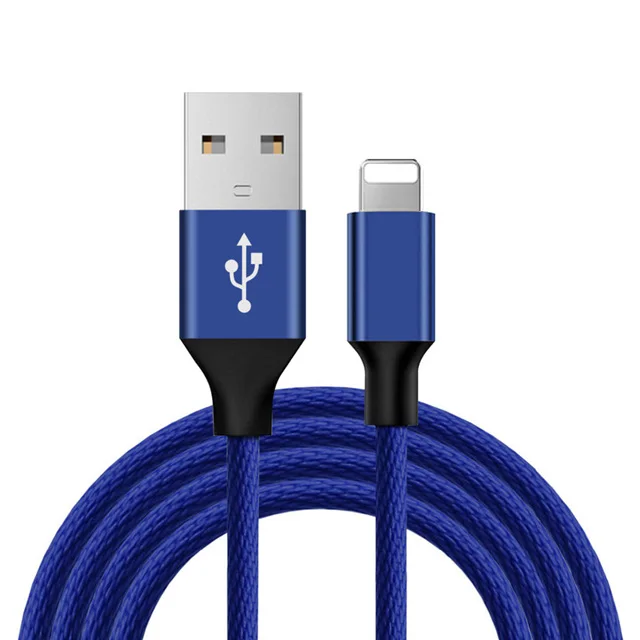 

For Iphone XS XR X 8 7 6 6S 5S Charger Cable Nylon Micro Usb 1M Data Braided Cable