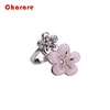 11g Rhinestone POLYESTER flower shape butterfly ring pink