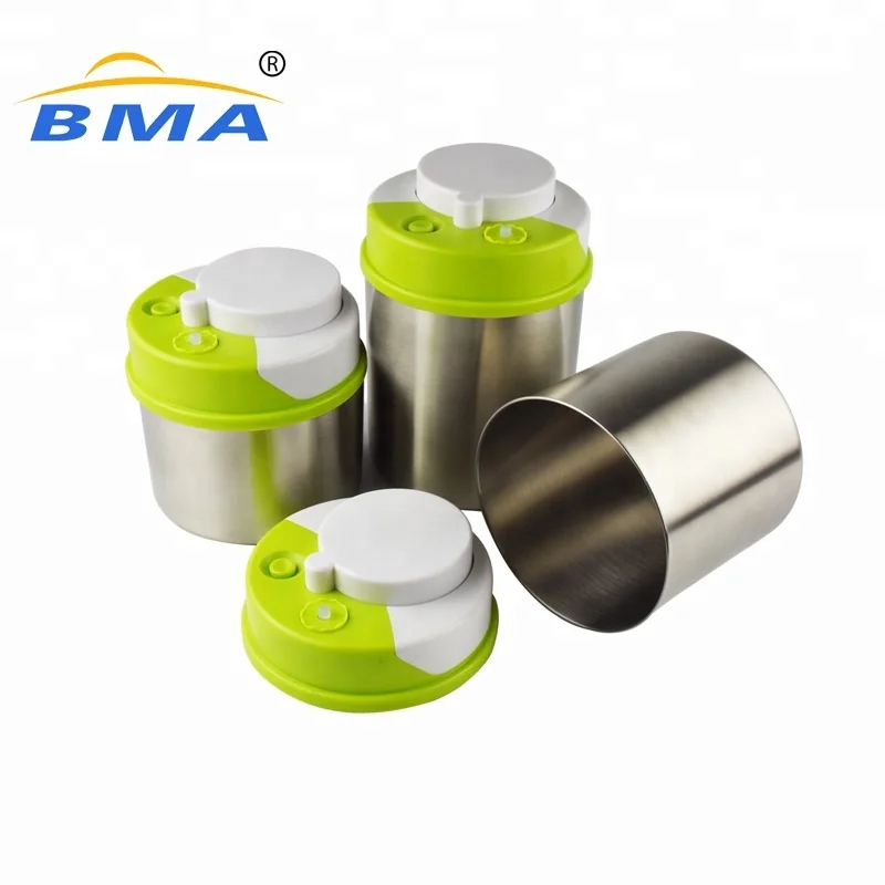 Metal Coffee Vacuum Sealed Container Vacuum Pump Food Storage Container