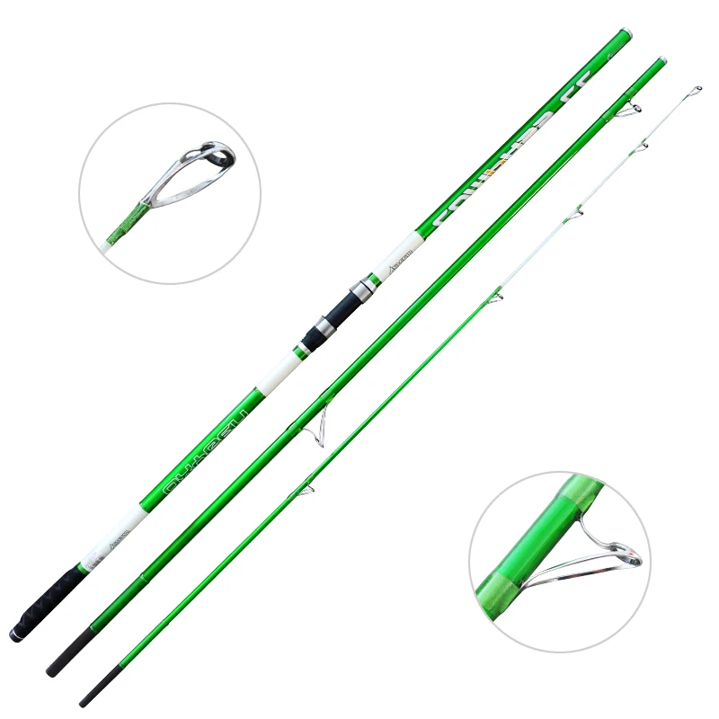 

4.2m, 4.5m 3 sections IM6 Carbon heavy action surf rod, Green