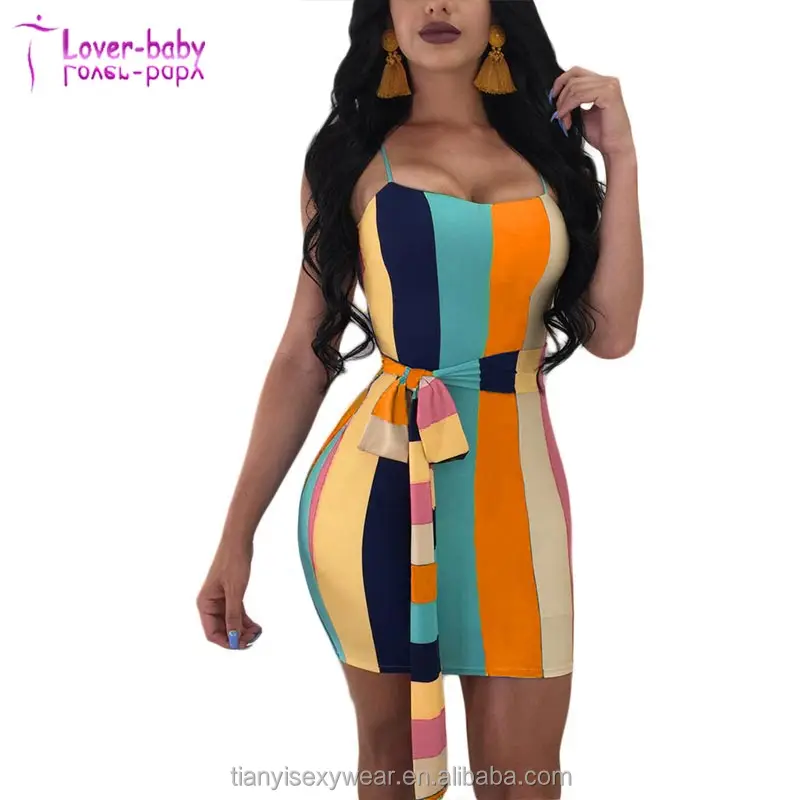

Renata Striped Bodycon Mini Dress For Women