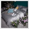 Grey color Satin Silk Soft Cotton 4 Pcs Bedding set Queen size Bedspread Quilted Cover Sheets Blanket comforter Bedding Set