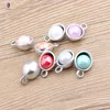 Fashion accessories silver metal bowl peal inside acrylic charms