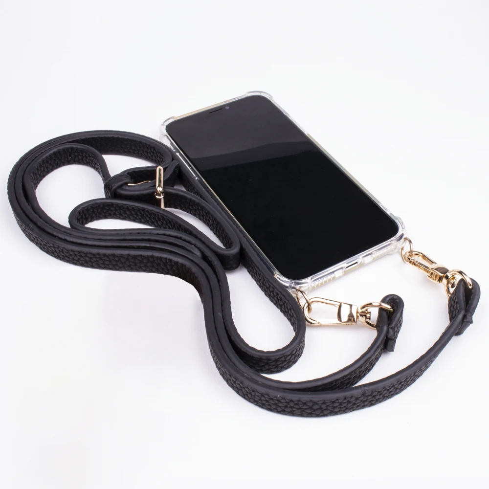 

PU leather cell phone case necklace chain